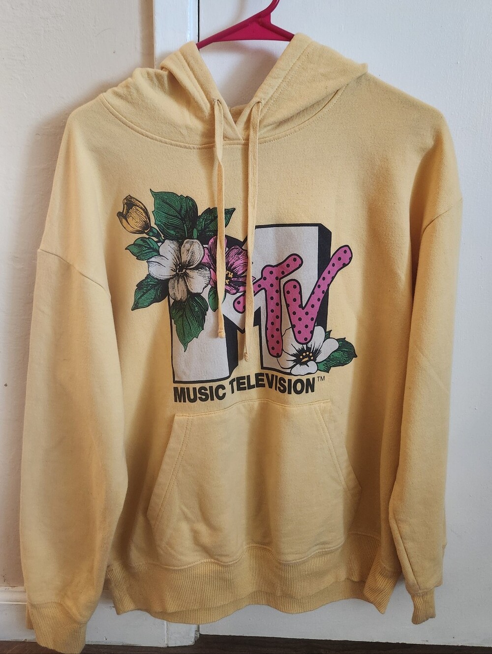 MTV Floral Logo Yellow Hoodie